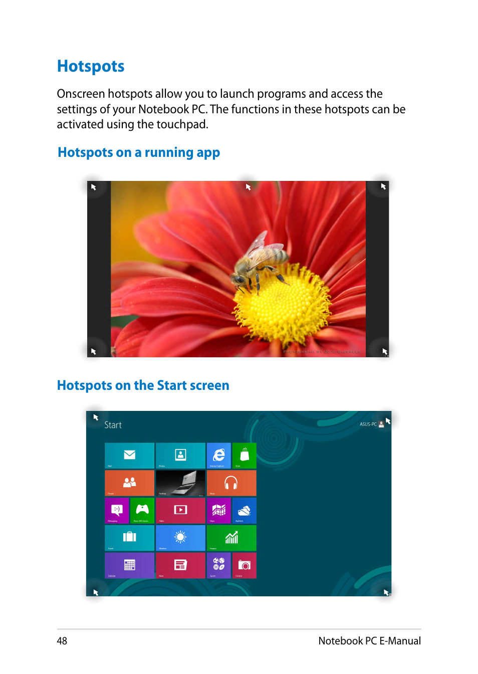 Hotspots | Asus Y482CP User Manual | Page 48 / 128