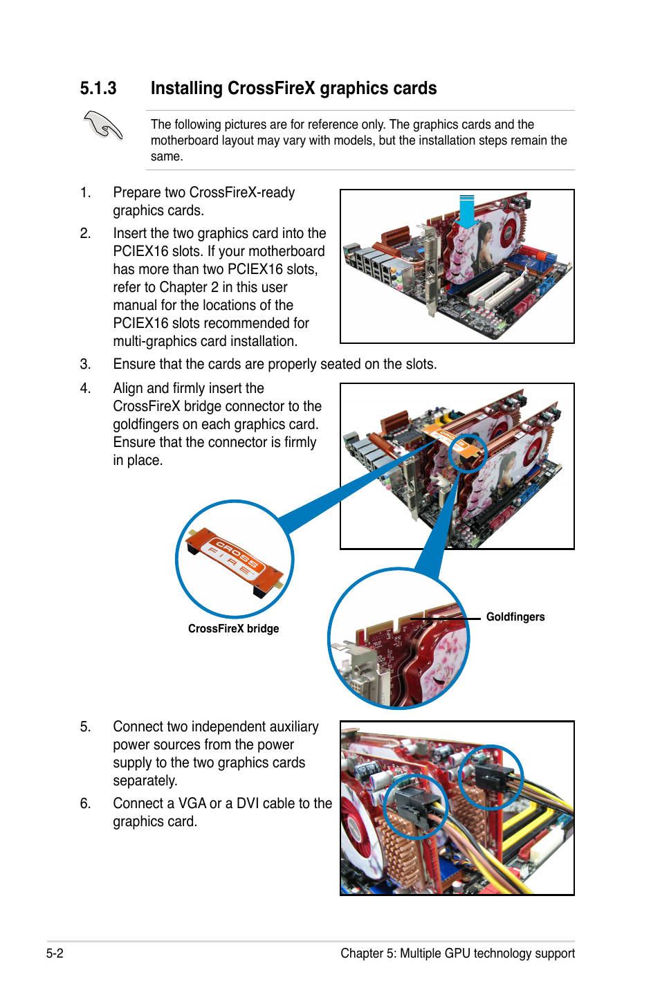 3 installing crossfirex graphics cards | Asus P6X58-E WS User Manual | Page 142 / 152