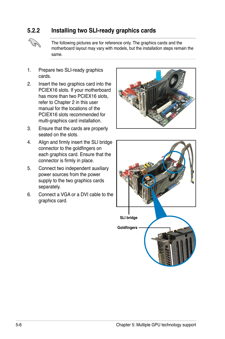 2 installing two sli-ready graphics cards | Asus P6X58-E WS User Manual | Page 146 / 152