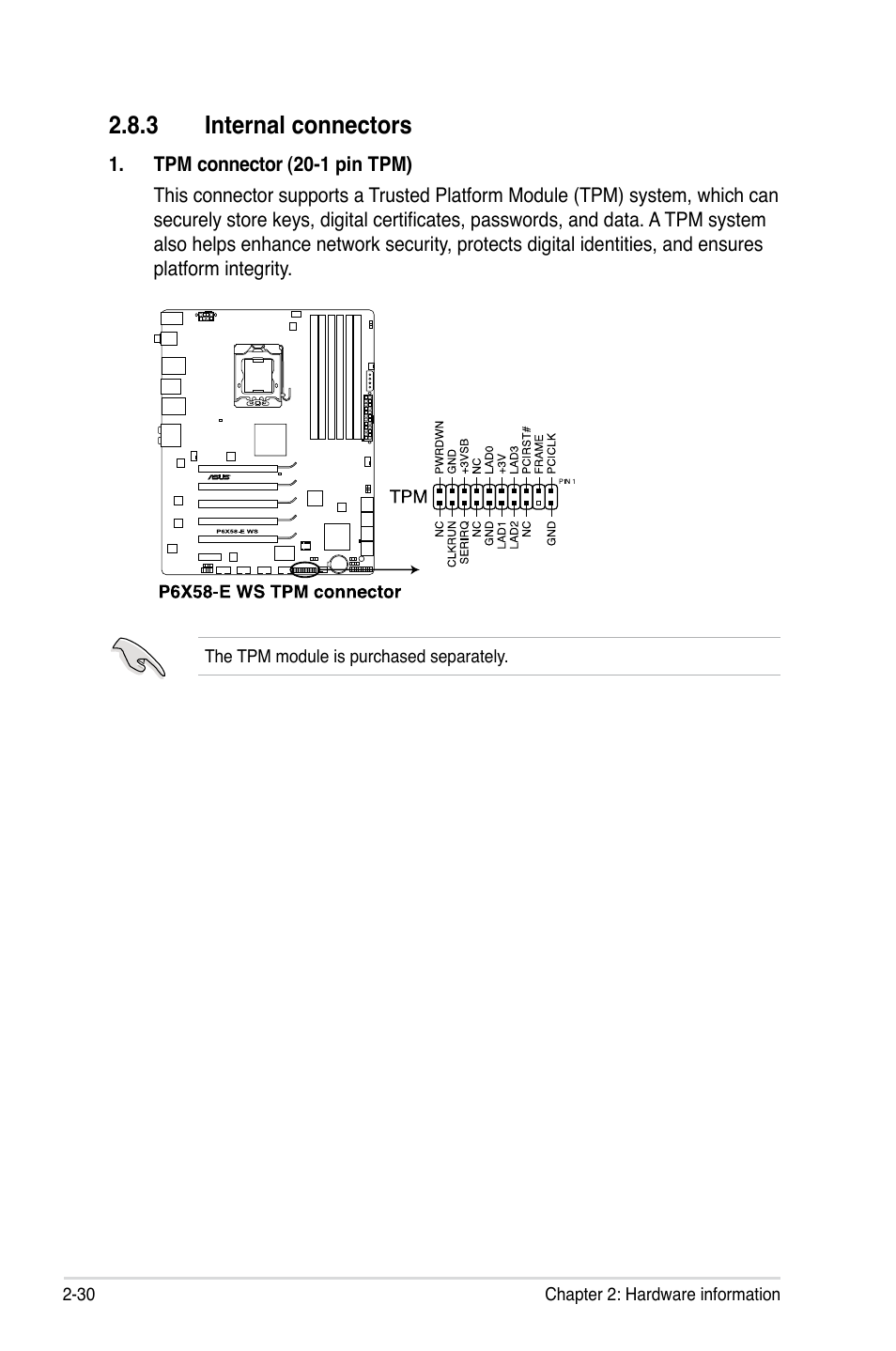 3 internal connectors | Asus P6X58-E WS User Manual | Page 54 / 152