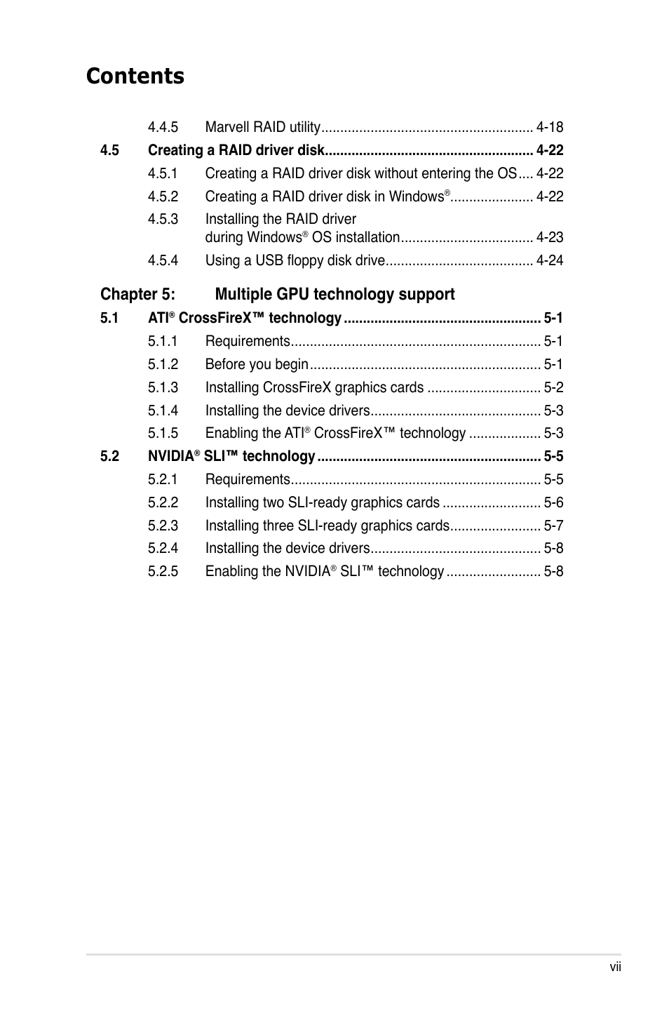 Asus P6X58-E WS User Manual | Page 7 / 152