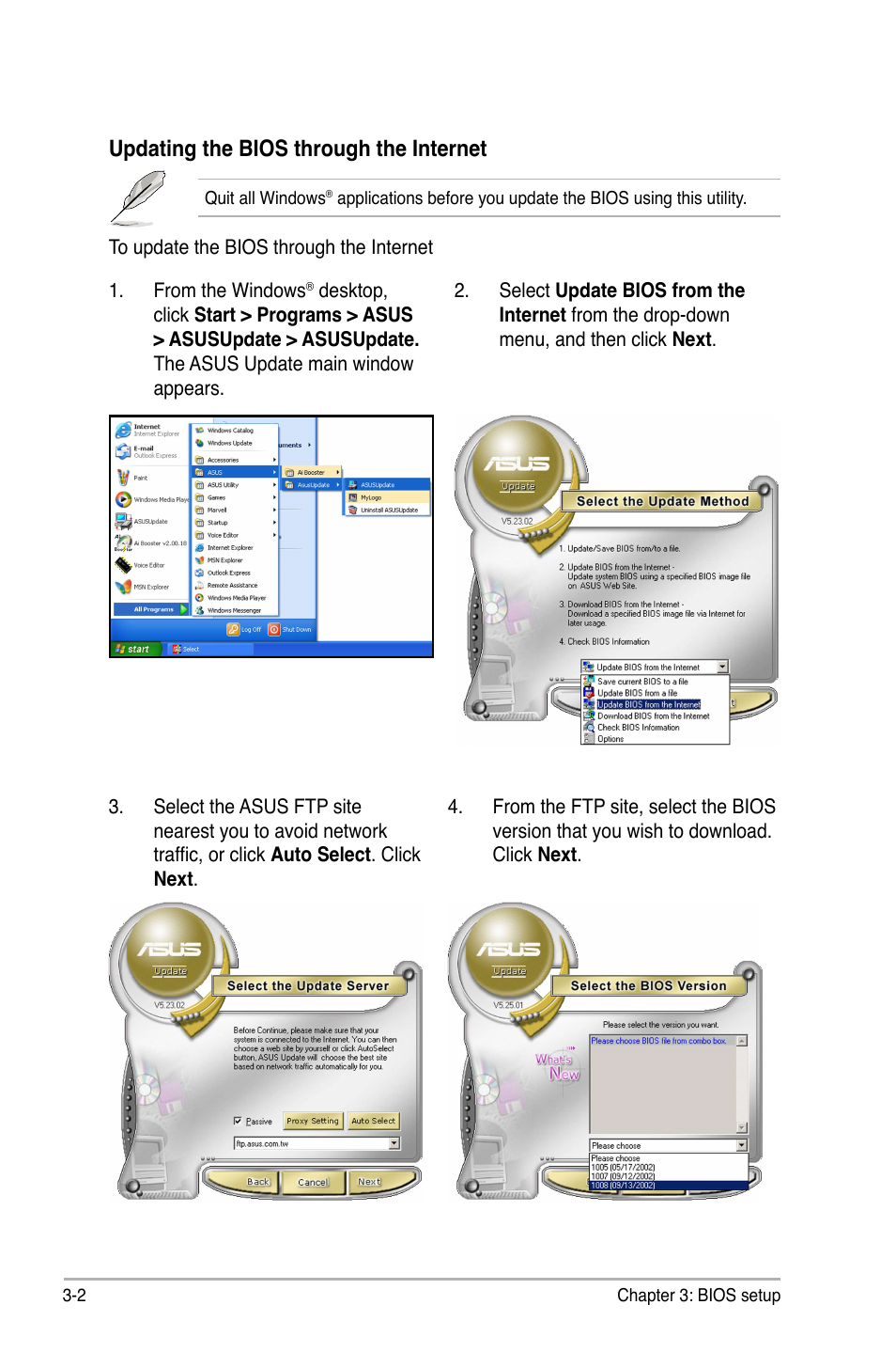 Updating the bios through the internet | Asus P6X58-E WS User Manual | Page 72 / 152