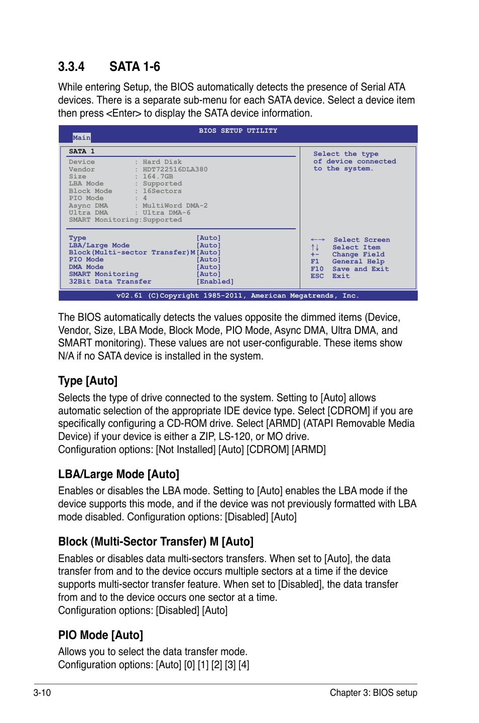 4 sata 1-6, Type [auto, Lba/large mode [auto | Block (multi-sector transfer) m [auto, Pio mode [auto | Asus P6X58-E WS User Manual | Page 80 / 152