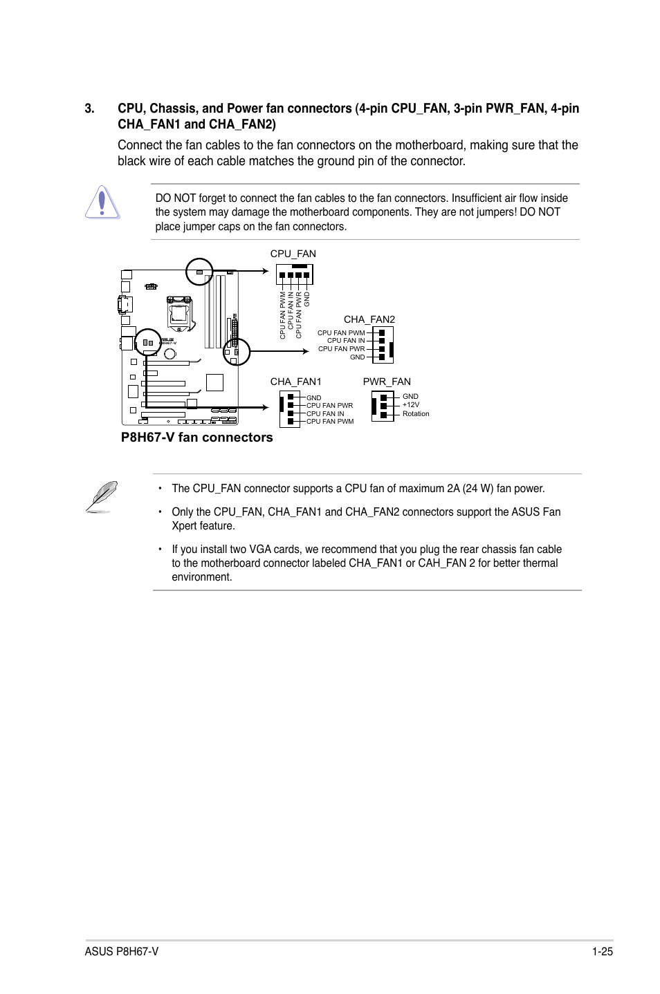 P8h67-v fan connectors | Asus P8H67-V User Manual | Page 37 / 78