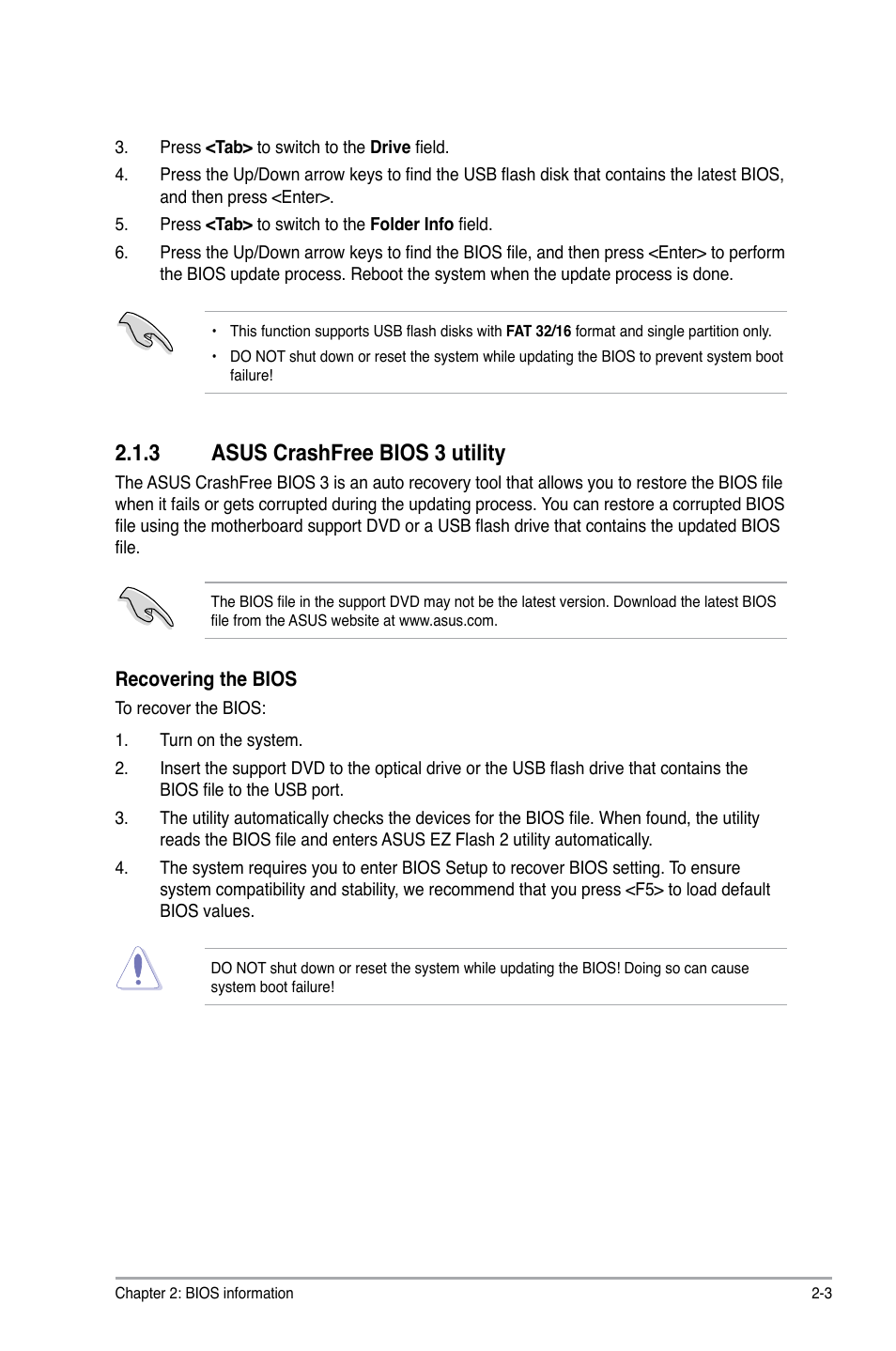 3 asus crashfree bios 3 utility | Asus P8H67-V User Manual | Page 49 / 78