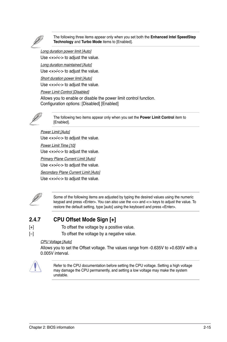 7 cpu offset mode sign | Asus P8H67-V User Manual | Page 61 / 78