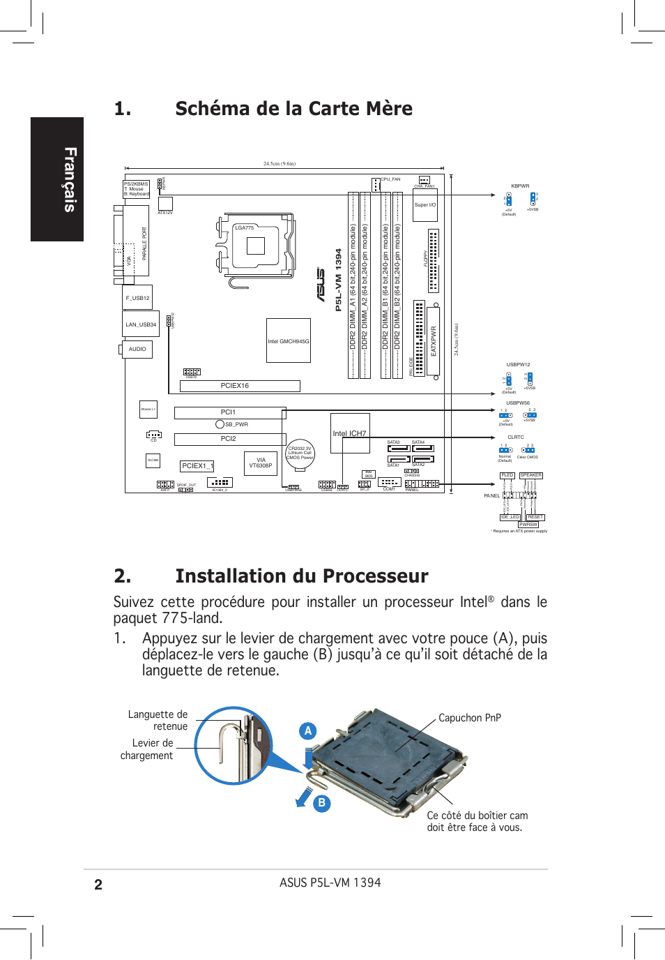 Français, Ab b | Asus P5L-VM 1394 User Manual | Page 2 / 38