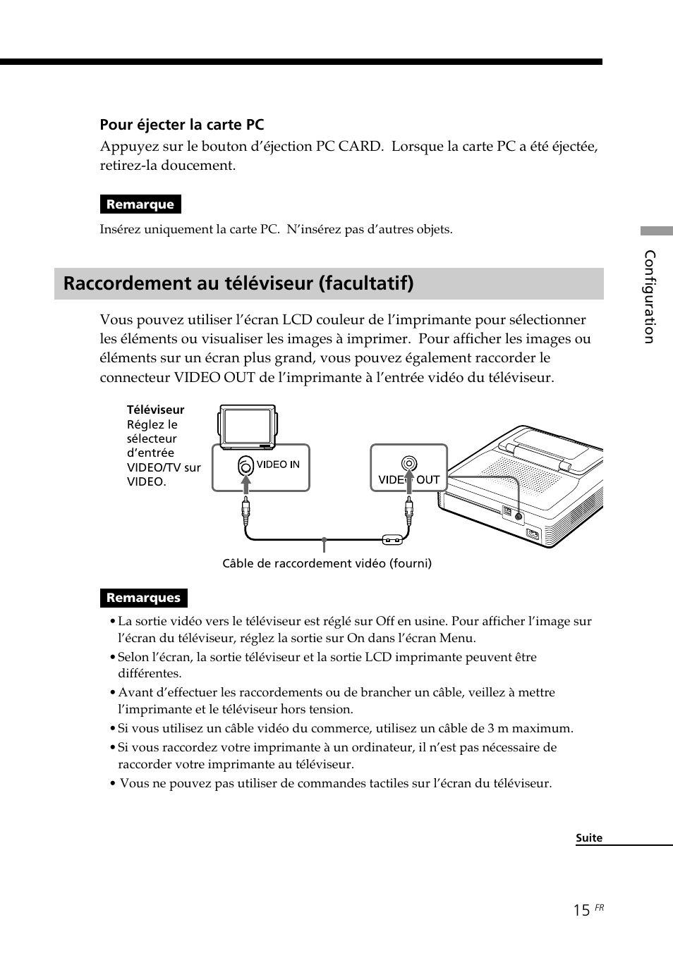 Raccordement au téléviseur (facultatif) | Sony DPP--SV77 User Manual | Page 109 / 283
