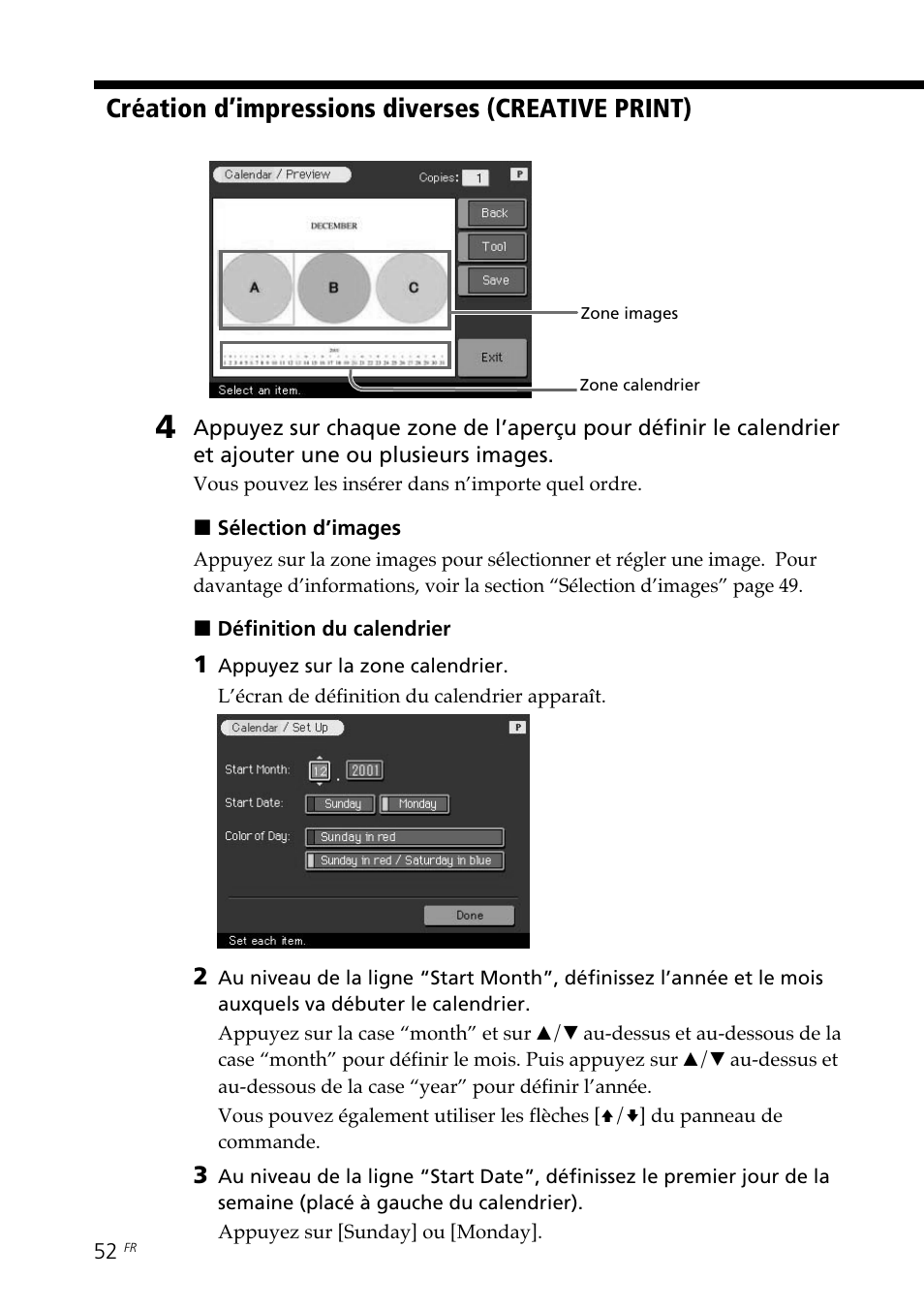 Création d’impressions diverses (creative print) | Sony DPP--SV77 User Manual | Page 146 / 283