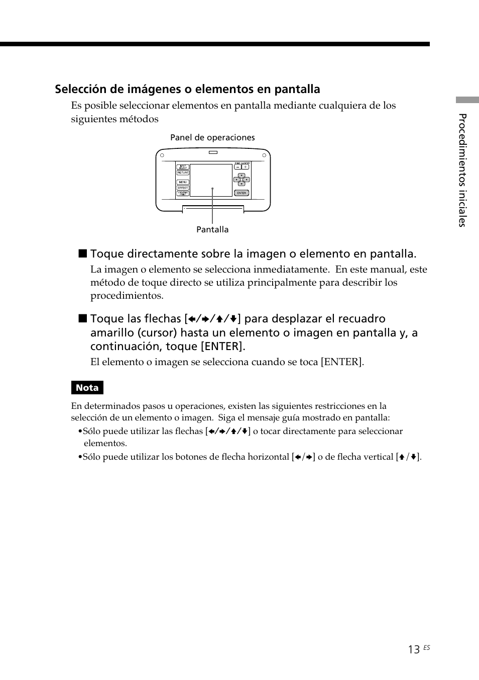 Selección de imágenes o elementos en pantalla | Sony DPP--SV77 User Manual | Page 201 / 283