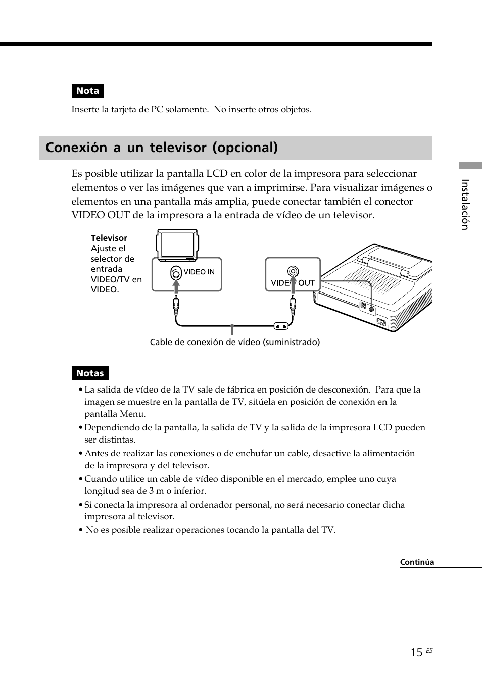 Conexión a un televisor (opcional) | Sony DPP--SV77 User Manual | Page 203 / 283