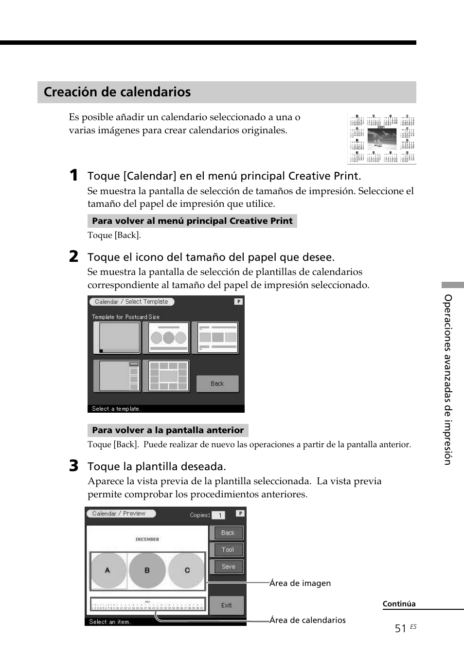 Creación de calendarios | Sony DPP--SV77 User Manual | Page 239 / 283