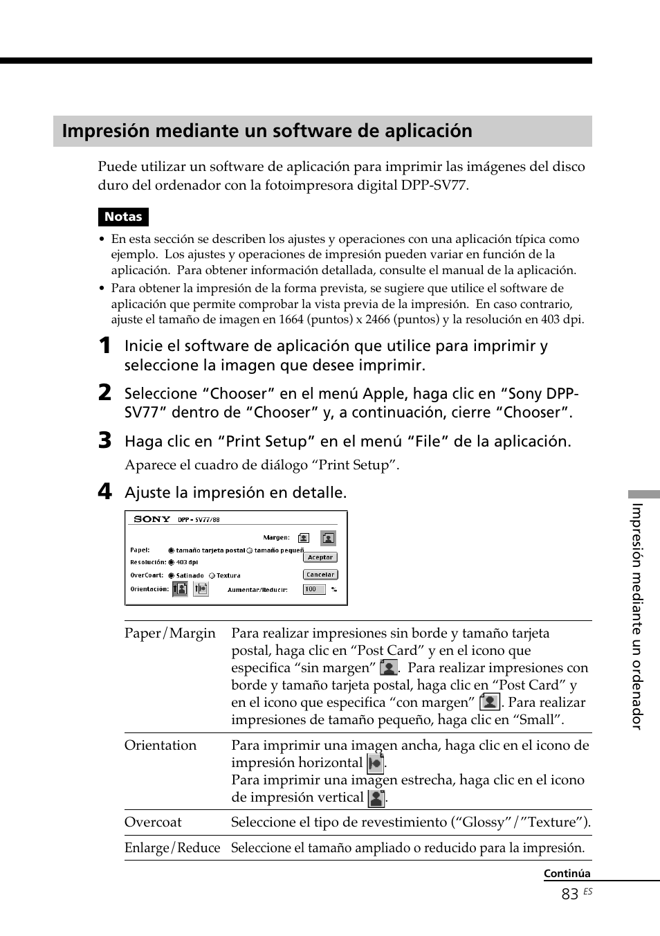 Impresión mediante un software de aplicación | Sony DPP--SV77 User Manual | Page 271 / 283