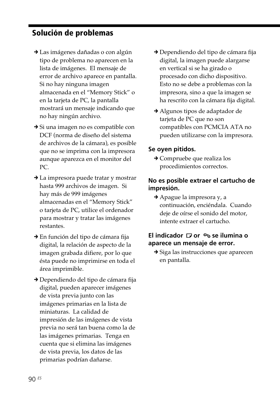 Solución de problemas | Sony DPP--SV77 User Manual | Page 278 / 283