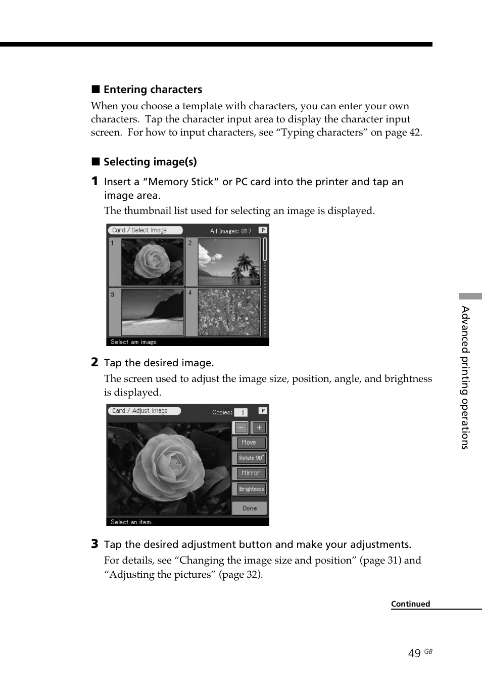 Image(s) | Sony DPP--SV77 User Manual | Page 49 / 283