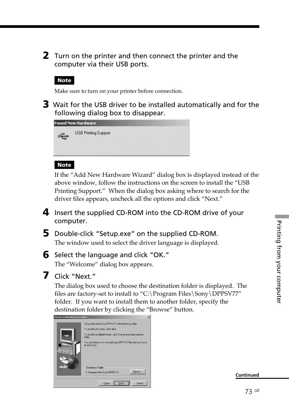 Sony DPP--SV77 User Manual | Page 73 / 283