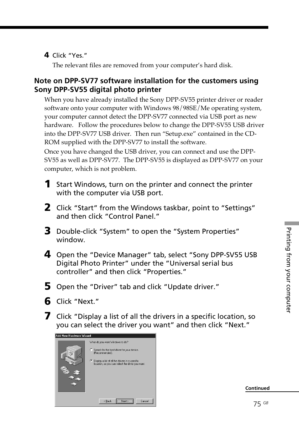 Sony DPP--SV77 User Manual | Page 75 / 283