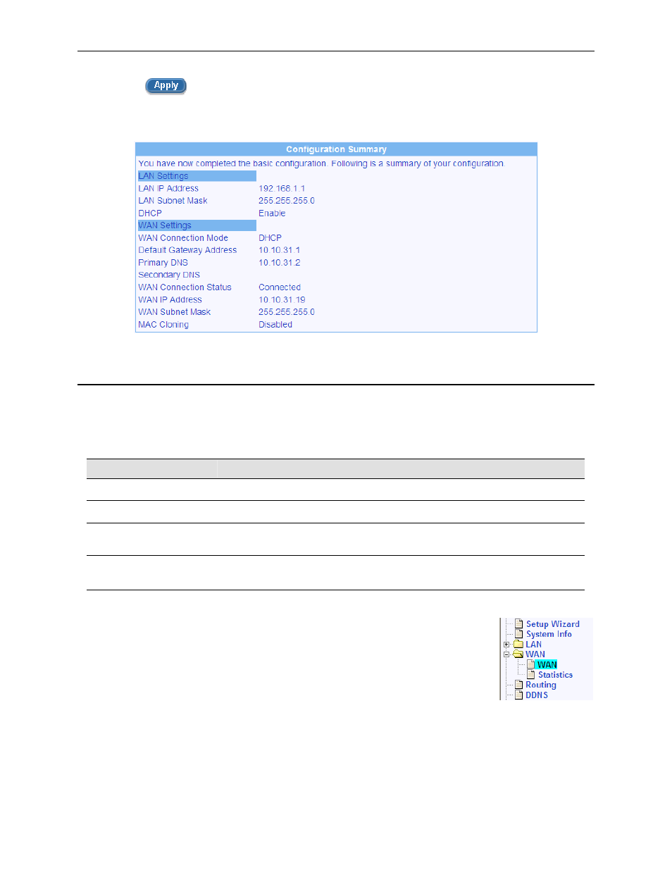 Static ip, Wan static ip configuration parameters, Configuring static ip for wan | Table 6.3. wan static ip configuration parameters, 4 static ip | Asus RX3041H User Manual | Page 51 / 143