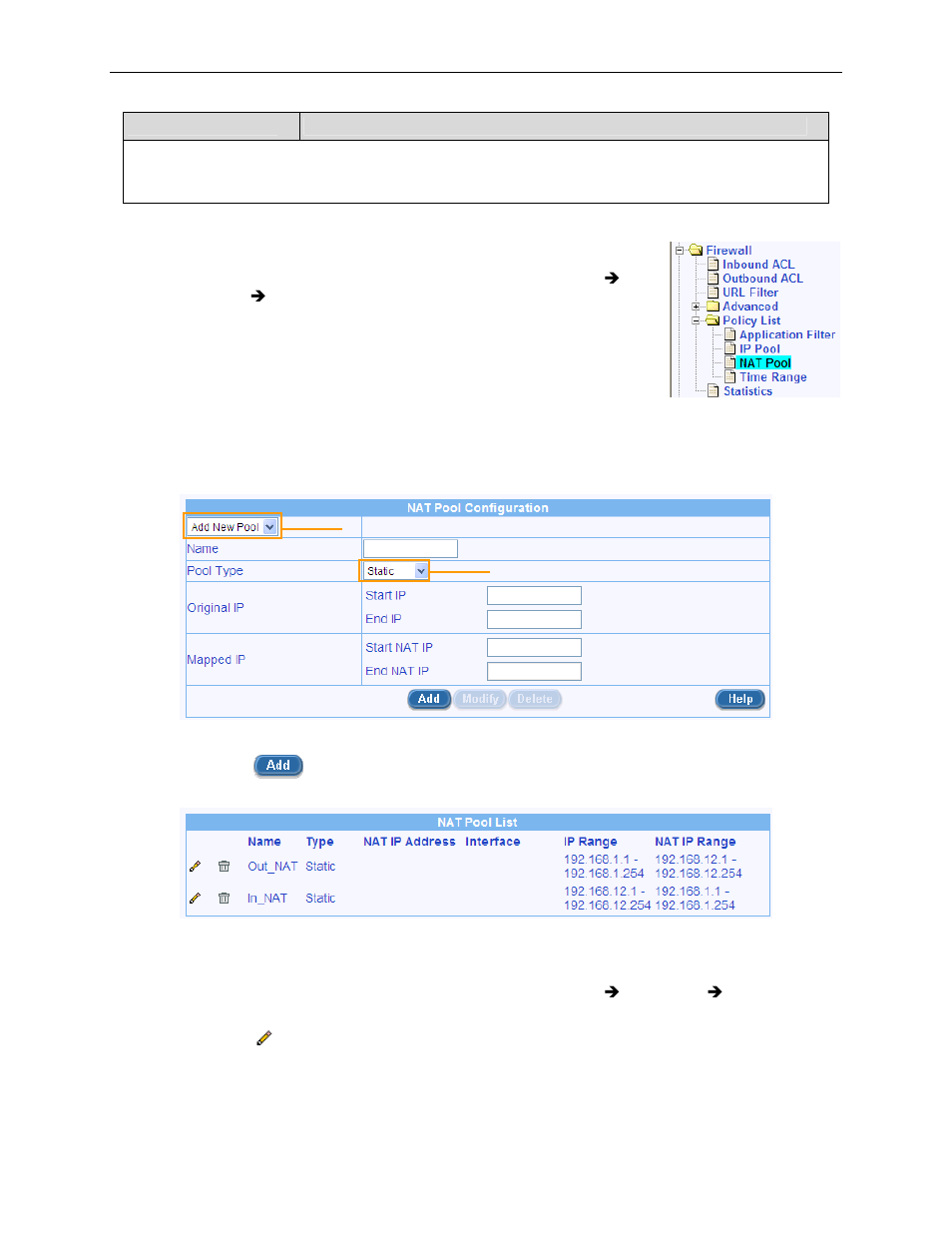 Add a nat pool, Modify a nat pool, Figure 9.30. nat pool configuration | Asus RX3041H User Manual | Page 93 / 143