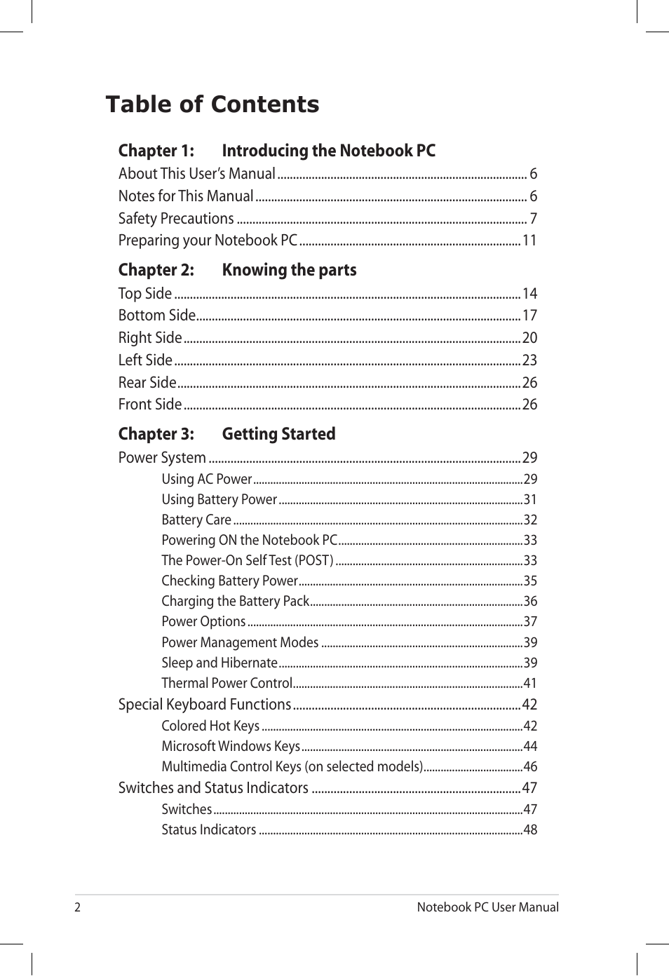 Asus U57A User Manual | Page 2 / 118
