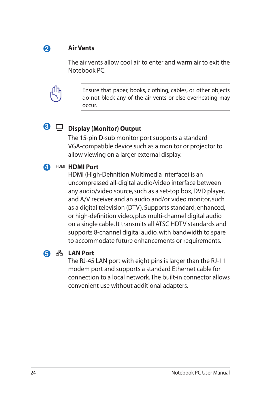 Asus U57A User Manual | Page 24 / 118