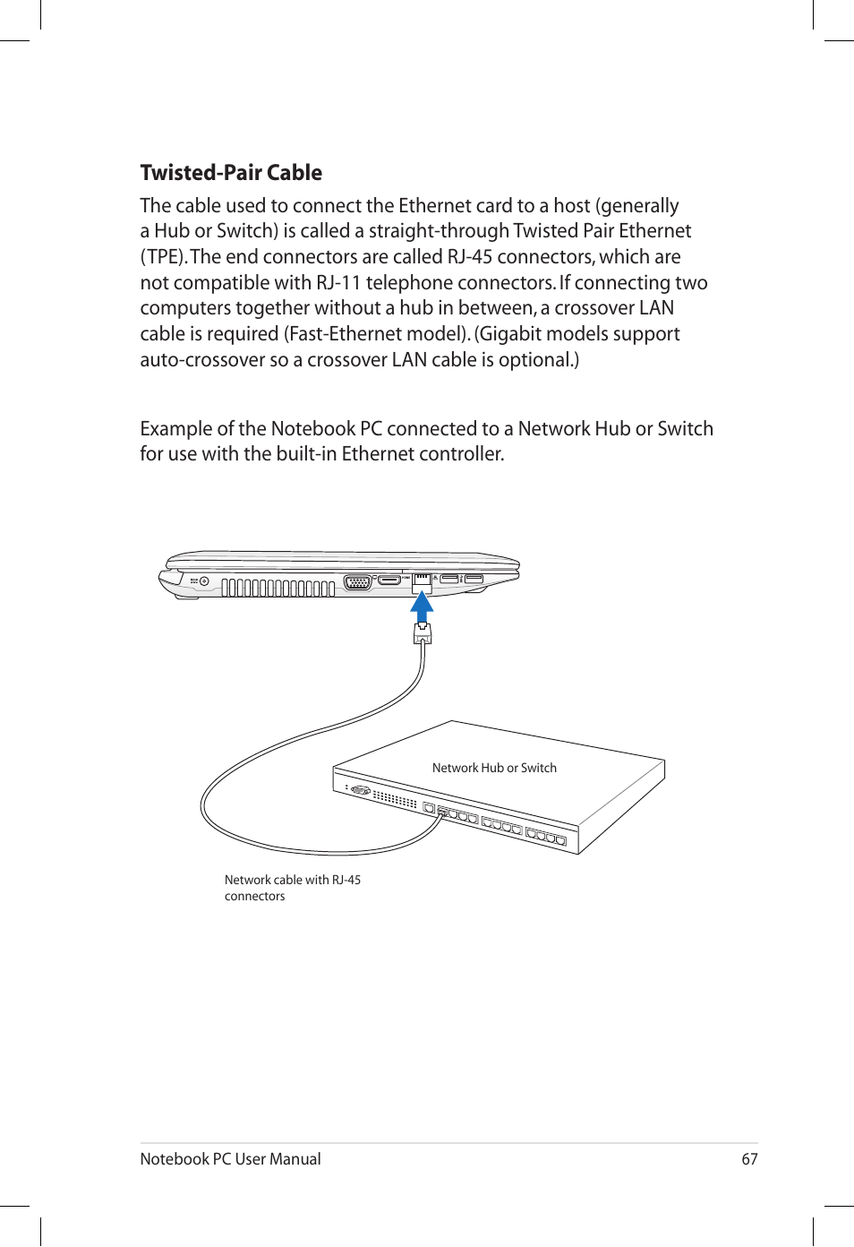 Twisted-pair cable | Asus U57A User Manual | Page 67 / 118