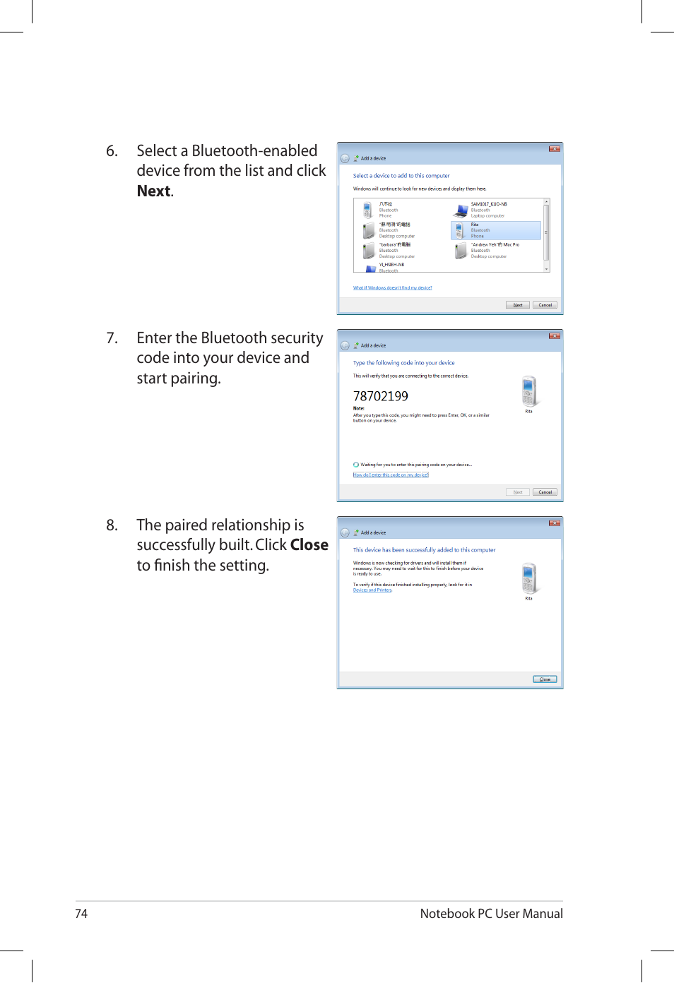 Asus U57A User Manual | Page 74 / 118