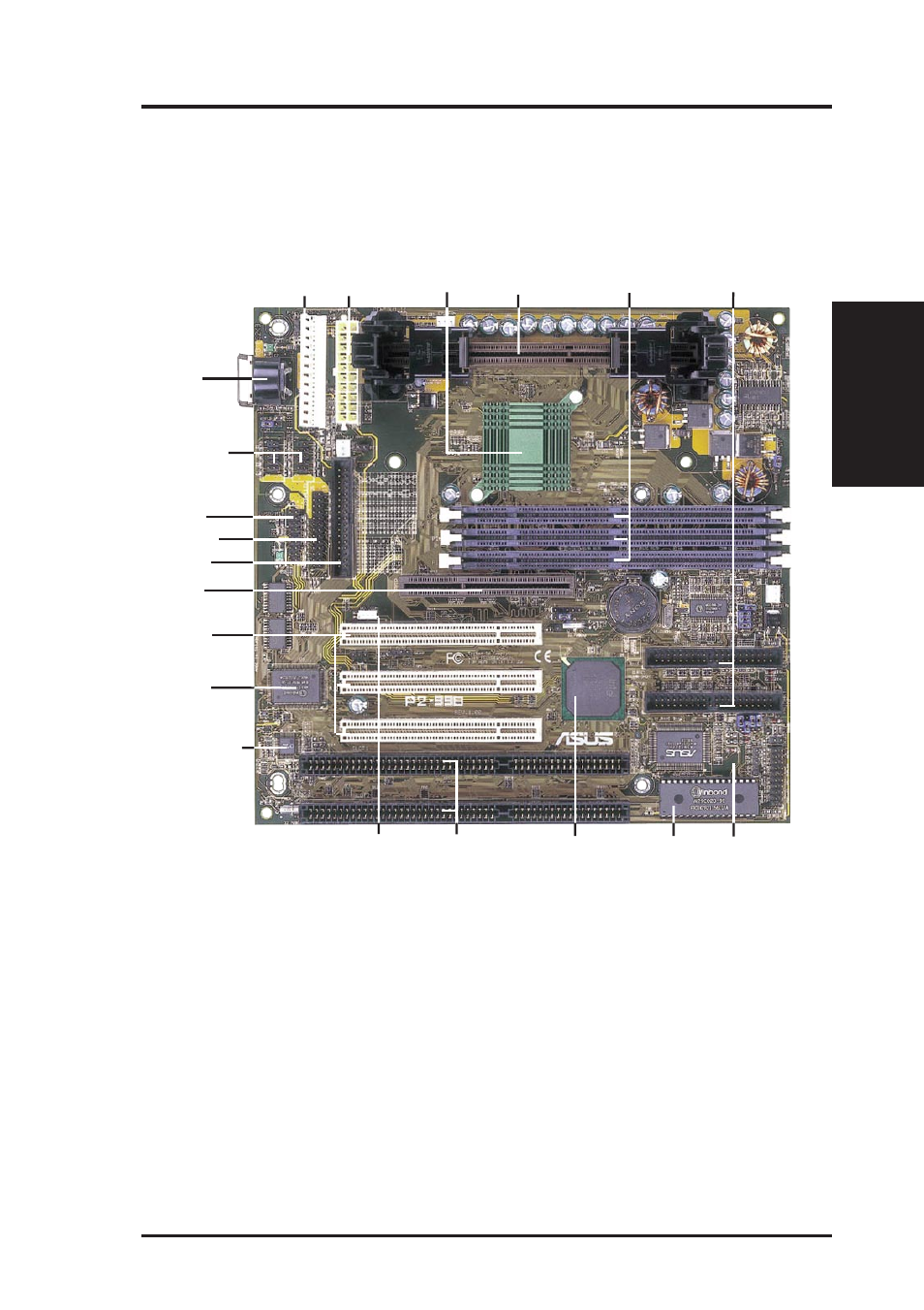 Ii. features, The asus p2-99b motherboard, Ii. fea tures motherboard parts | Asus P2-99B User Manual | Page 11 / 96