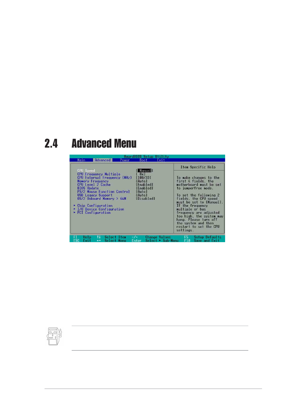 4 advanced menu | Asus P4S533-X User Manual | Page 47 / 64