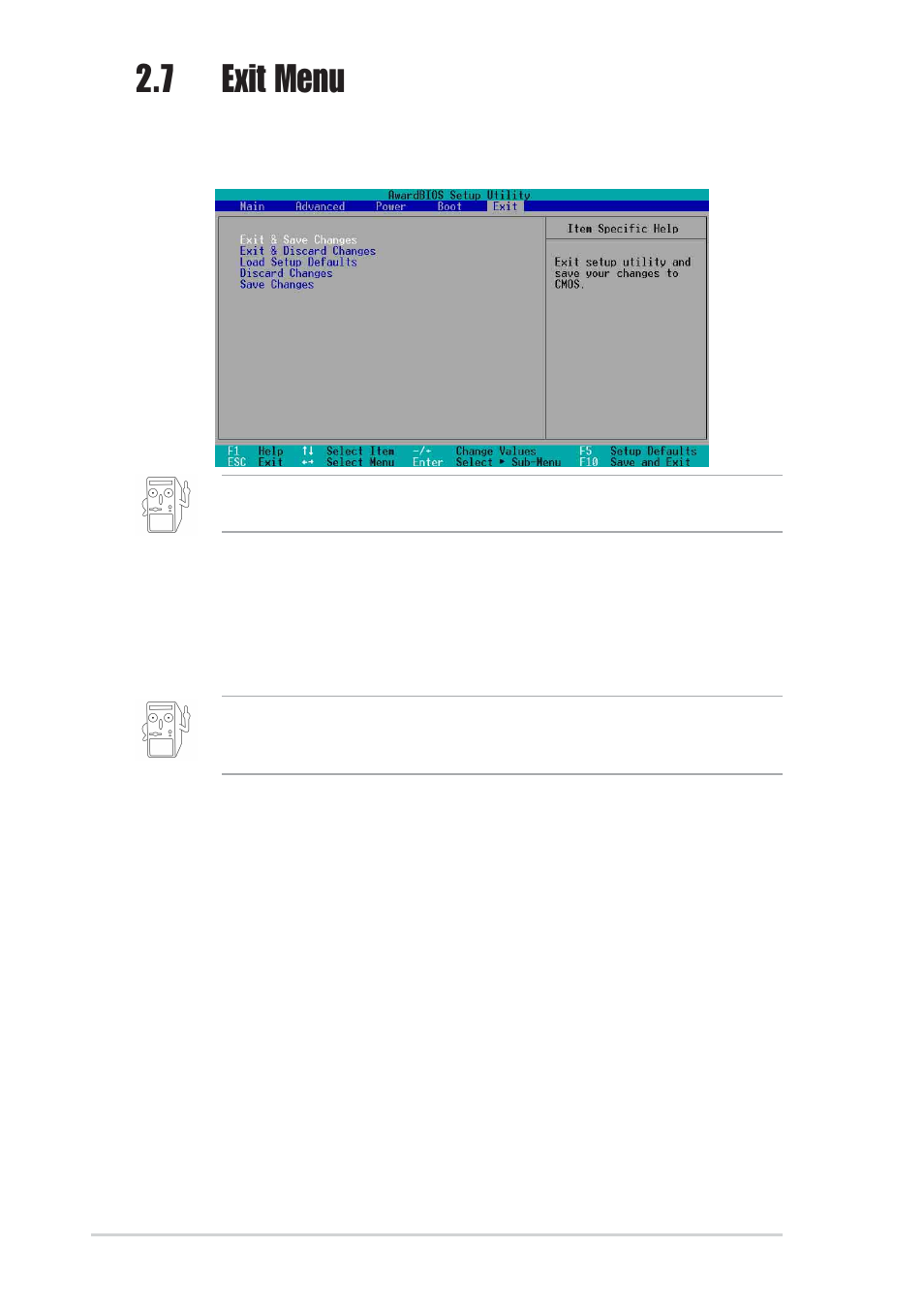 7 exit menu | Asus P4S533-X User Manual | Page 60 / 64