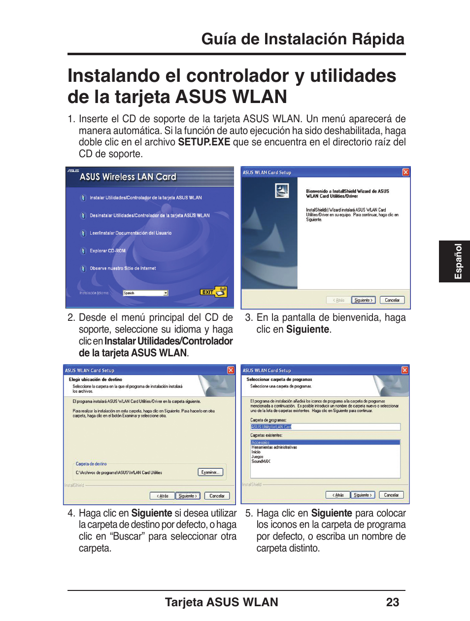 Guía de instalación rápida | Asus WL-138g User Manual | Page 24 / 51