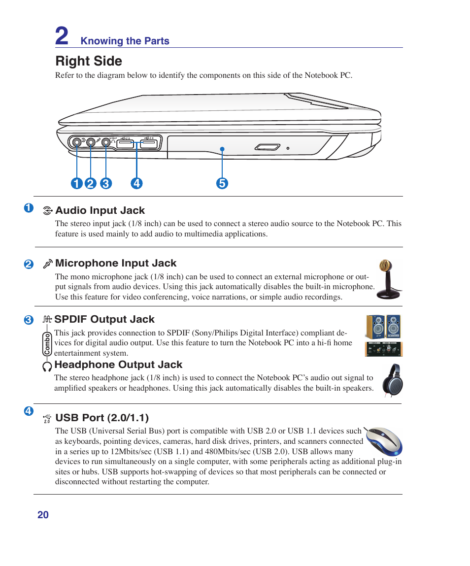 Right side | Asus VX5 User Manual | Page 20 / 94