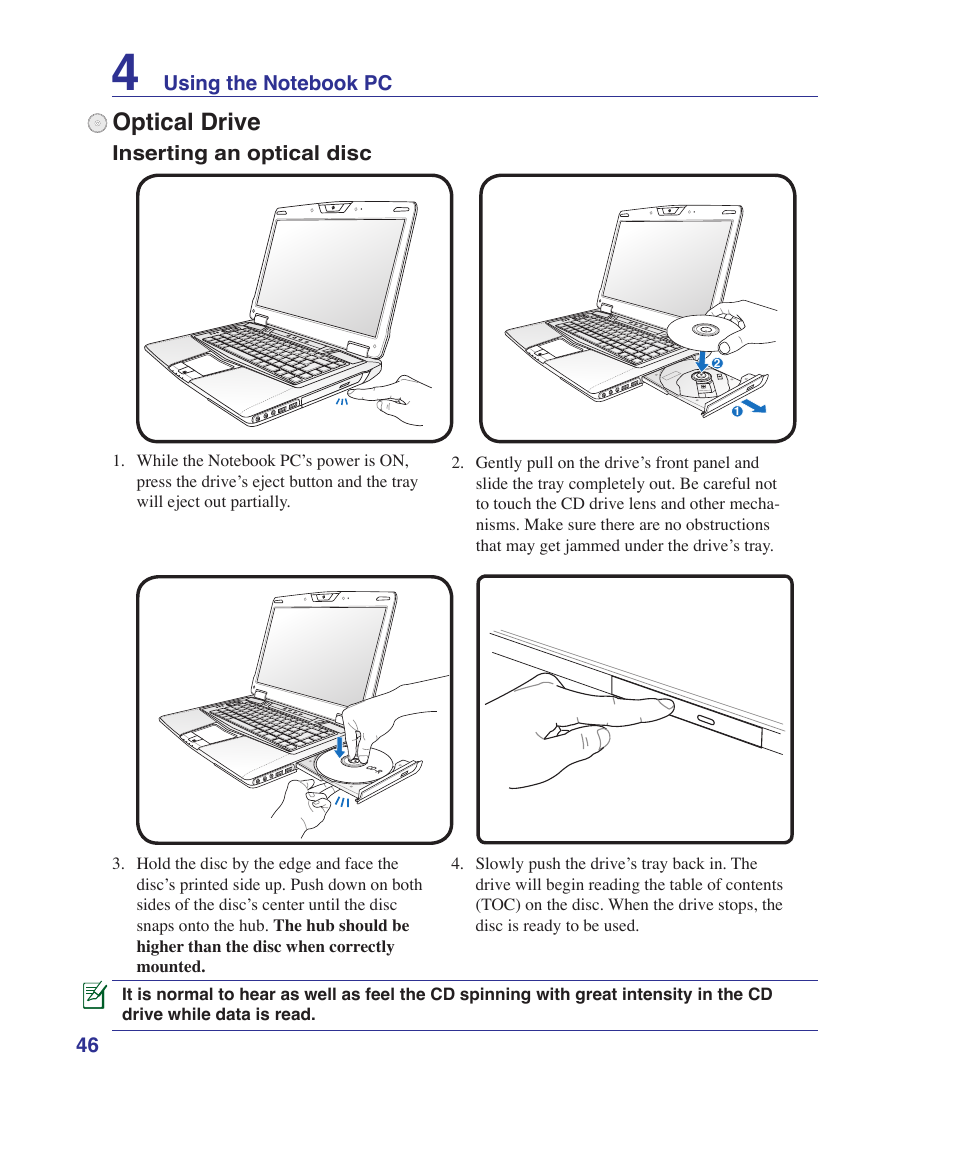 Optical drive | Asus VX5 User Manual | Page 46 / 94