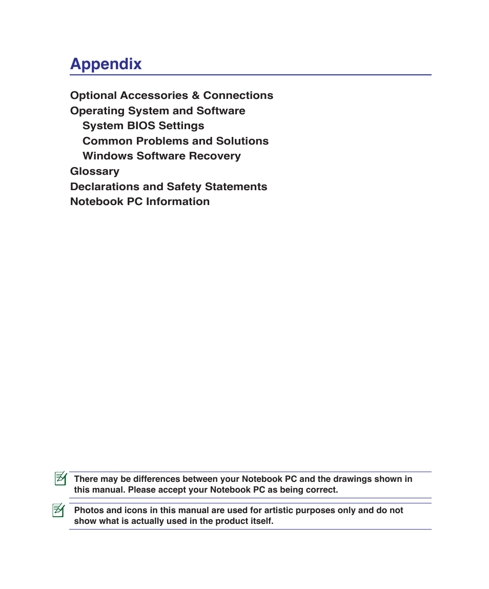 Appendix | Asus VX5 User Manual | Page 61 / 94