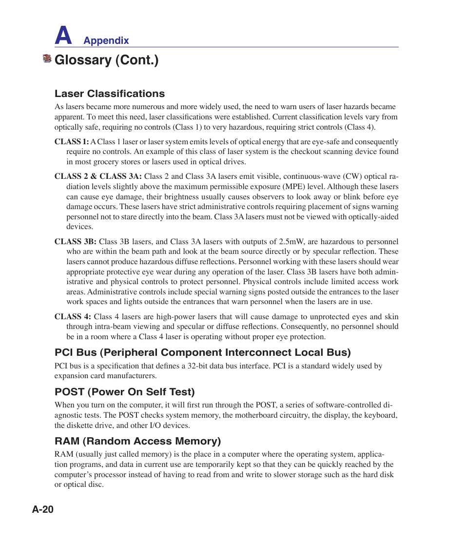 Glossary (cont.) | Asus VX5 User Manual | Page 80 / 94