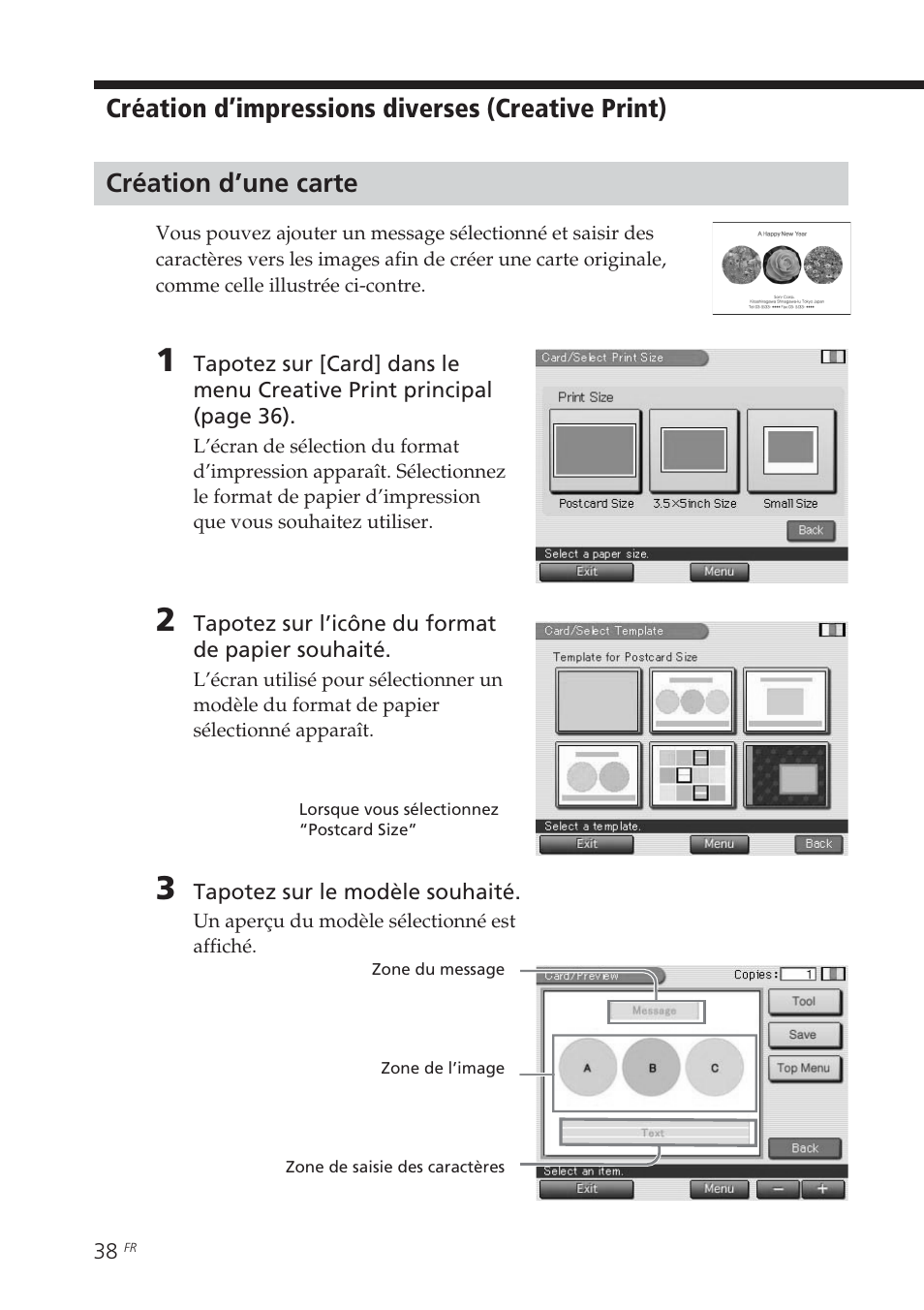 Création d’une carte | Sony DPP-EX7 User Manual | Page 136 / 296