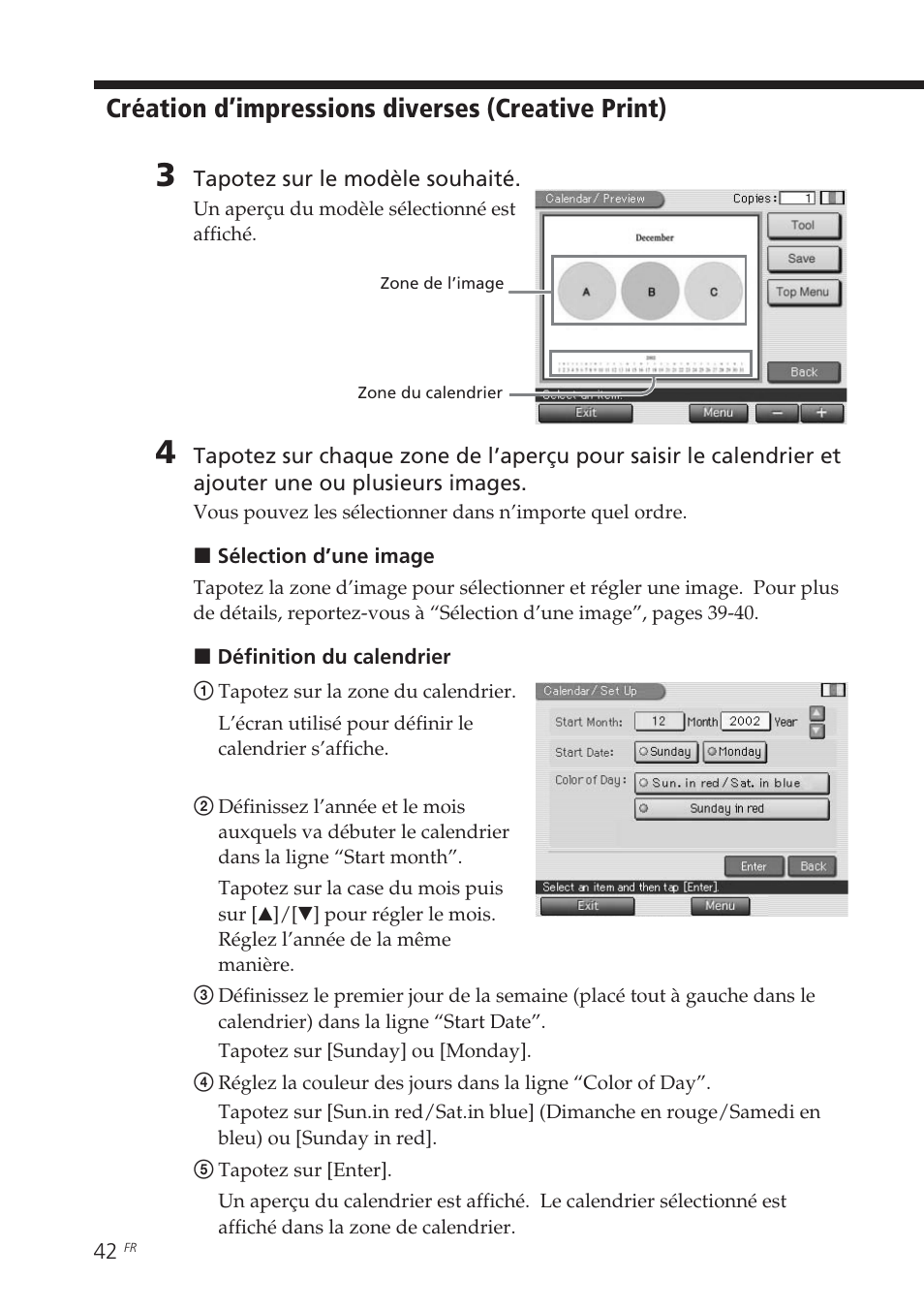 Création d’impressions diverses (creative print) | Sony DPP-EX7 User Manual | Page 140 / 296