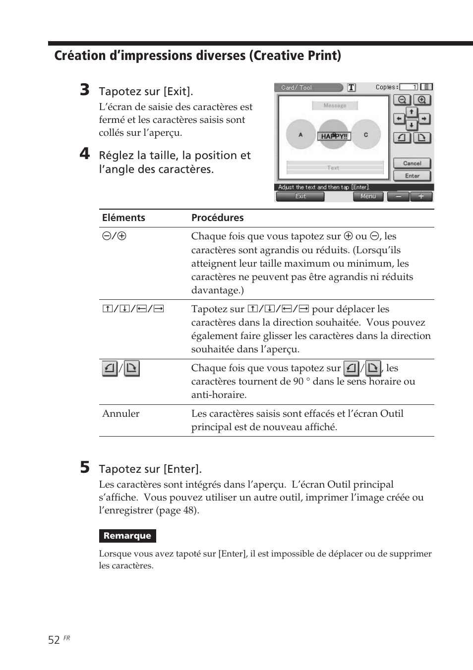 Création d’impressions diverses (creative print) | Sony DPP-EX7 User Manual | Page 150 / 296