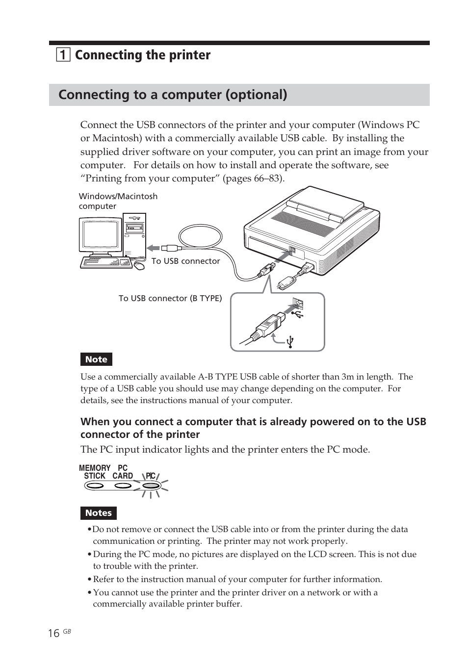 Connecting to a computer (optional), Computer, Input select | Usb connector | Sony DPP-EX7 User Manual | Page 16 / 296