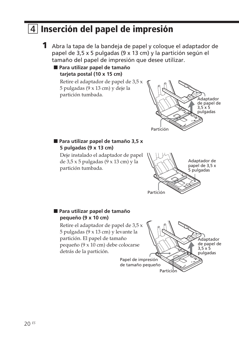 4 inserción del papel de impresión, Inserción del papel de impresión, 4inserción del papel de impresión | Sony DPP-EX7 User Manual | Page 216 / 296