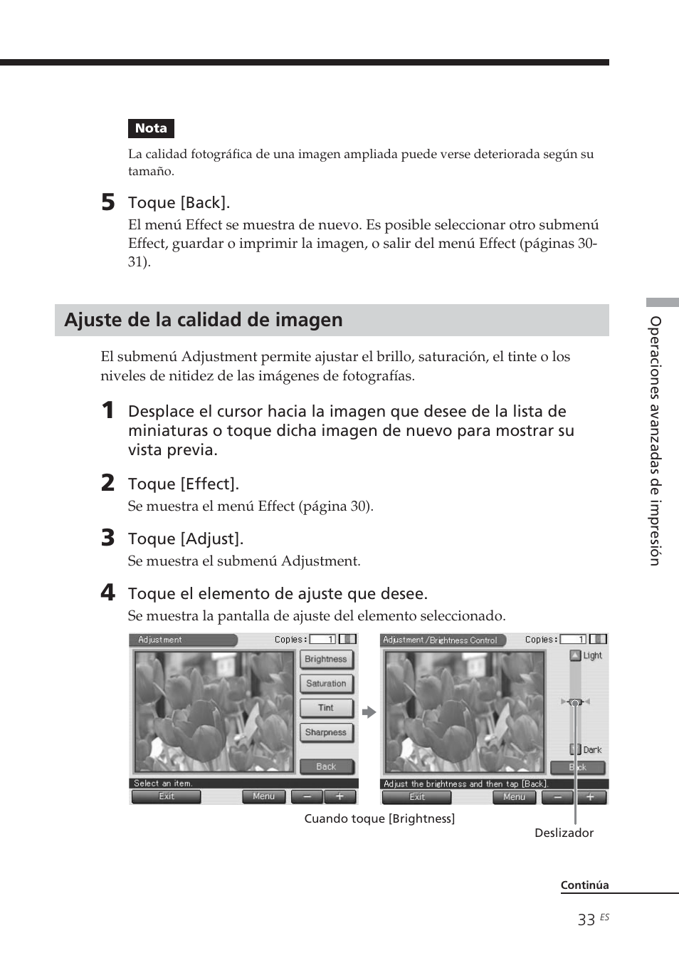 Ajuste de la calidad de imagen | Sony DPP-EX7 User Manual | Page 229 / 296