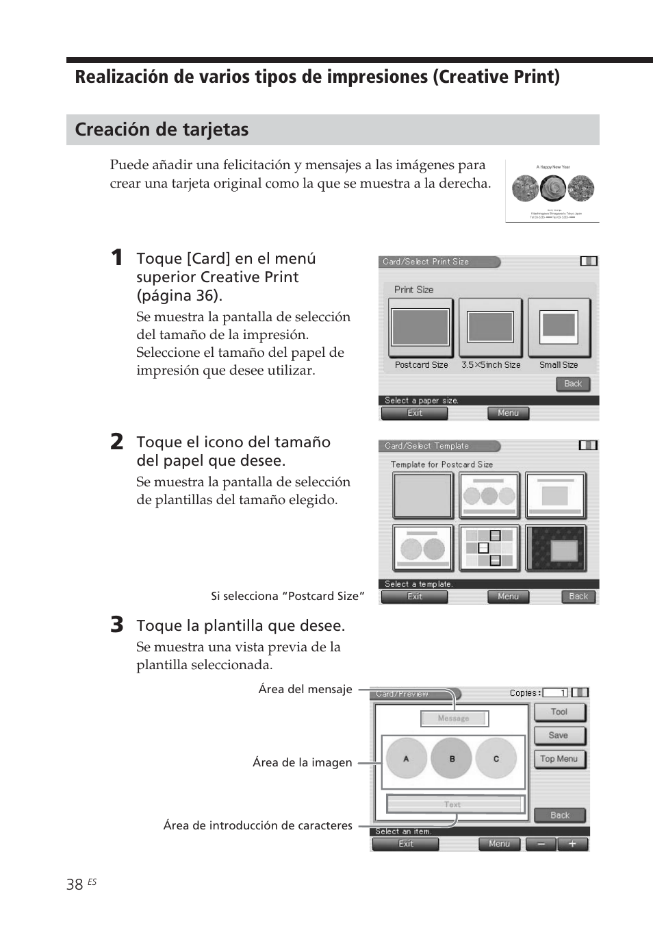 Creación de tarjetas | Sony DPP-EX7 User Manual | Page 234 / 296