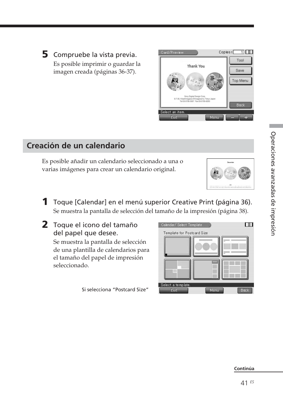 Creación de un calendario | Sony DPP-EX7 User Manual | Page 237 / 296