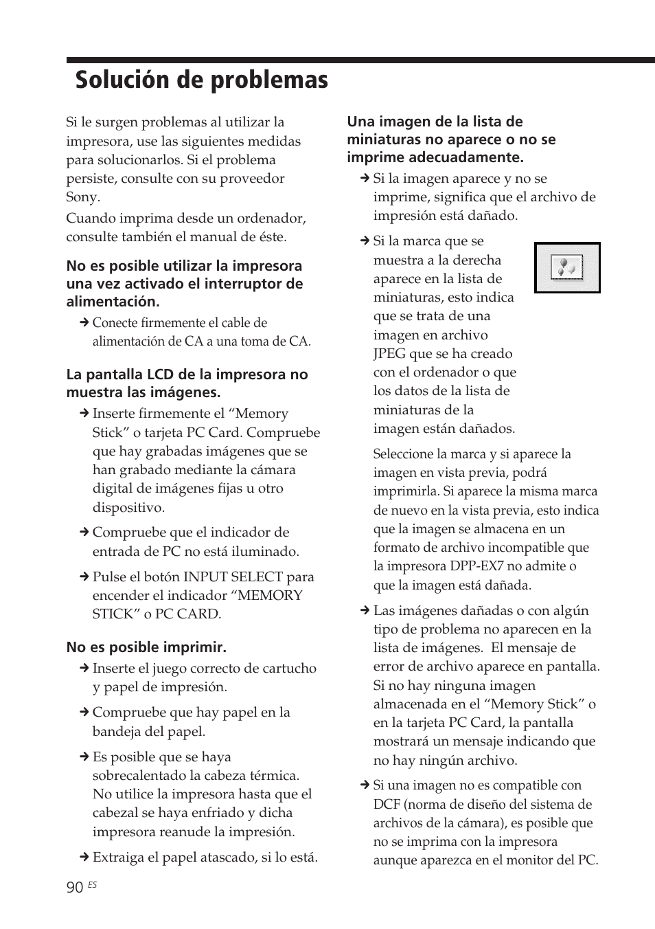 Solución de problemas | Sony DPP-EX7 User Manual | Page 286 / 296