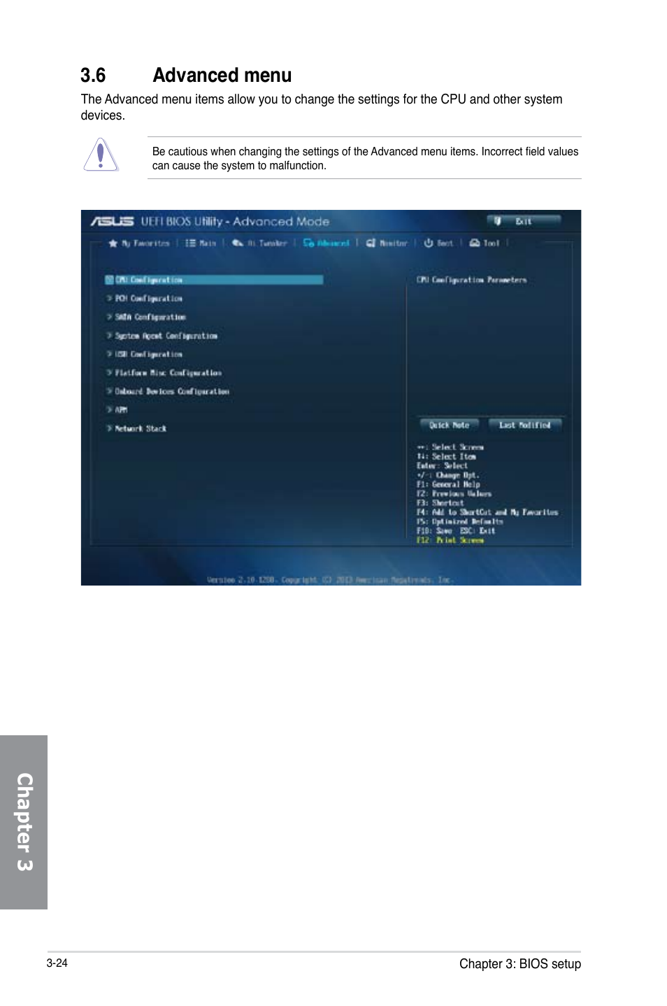 Chapter 3 3.6 advanced menu | Asus Z87-PRO(V EDITION) User Manual | Page 104 / 172