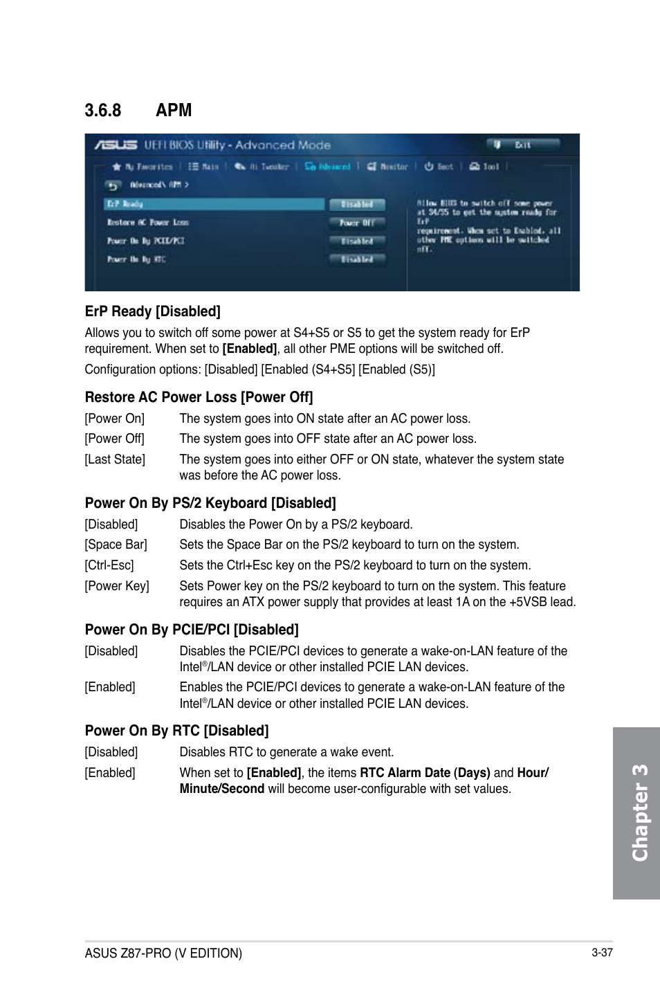 Chapter 3, 8 apm | Asus Z87-PRO(V EDITION) User Manual | Page 117 / 172