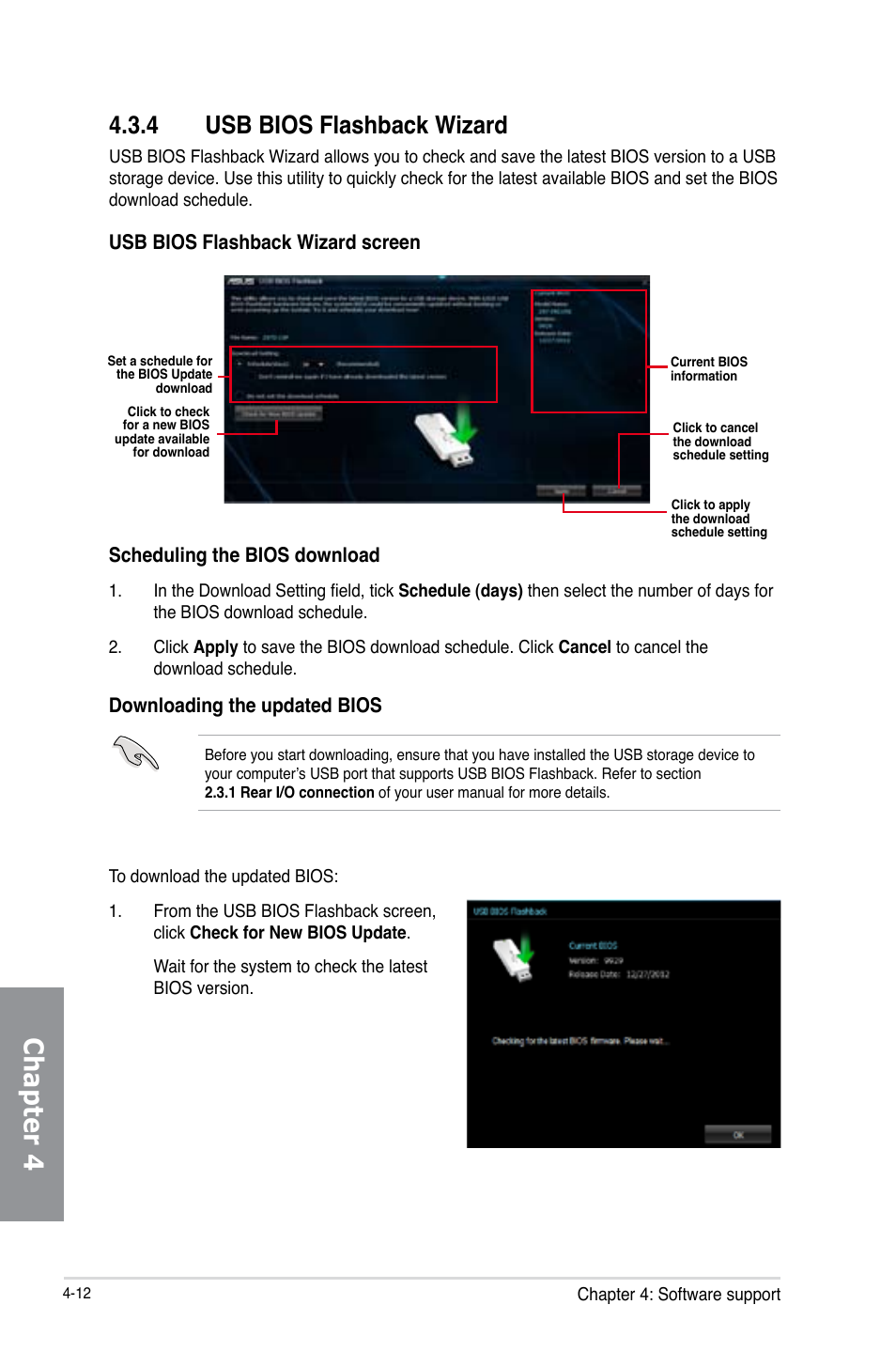 Chapter 4, 4 usb bios flashback wizard | Asus Z87-PRO(V EDITION) User Manual | Page 148 / 172