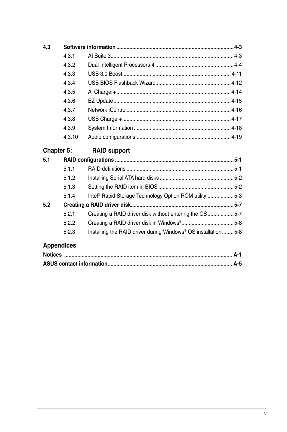 Asus Z87-PRO(V EDITION) User Manual | Page 5 / 172