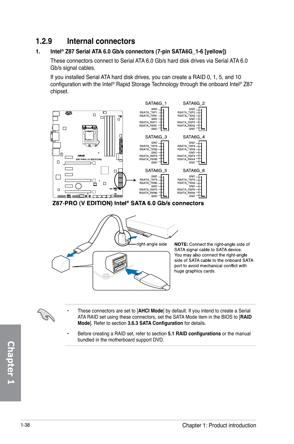 Chapter 1, 9 internal connectors | Asus Z87-PRO(V EDITION) User Manual | Page 54 / 172