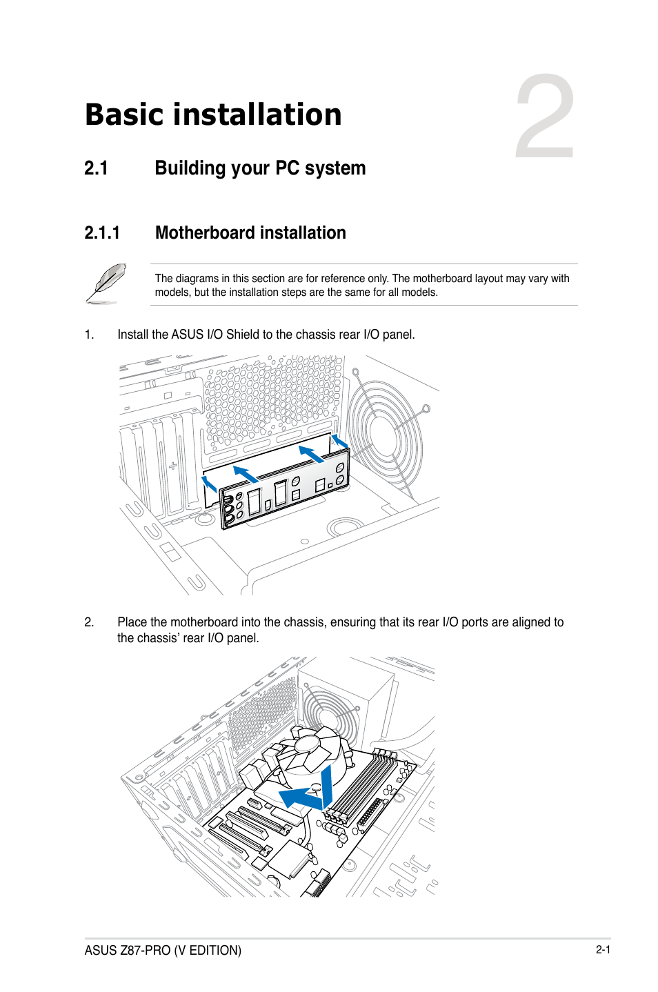 Basic installation | Asus Z87-PRO(V EDITION) User Manual | Page 63 / 172